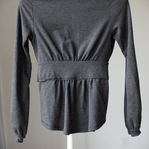 Bija Grey cotton tie sweater/jacket SZ small - Picture 7 of 11